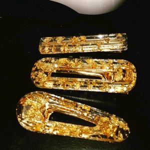 Gold hair clips